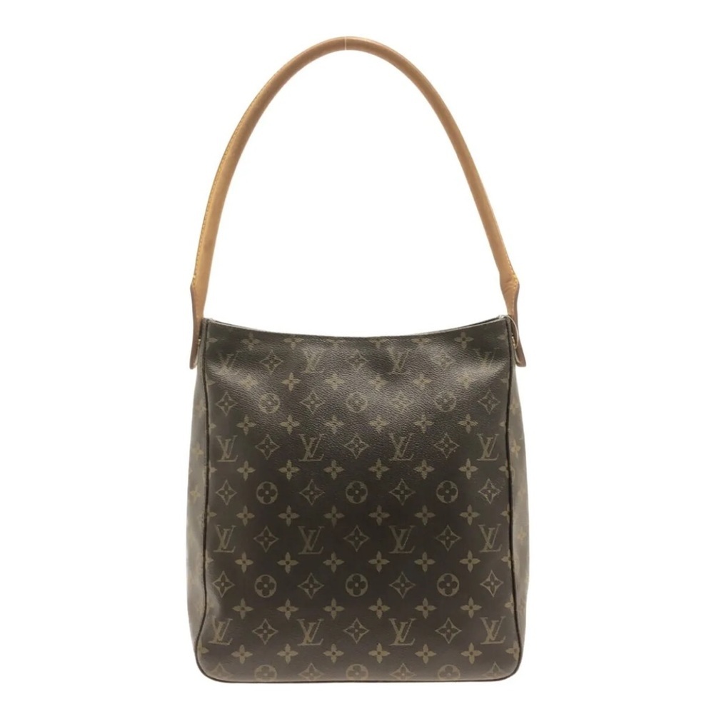 Louis Vuitton Brown Monogram Shoulder Bag with Tan Strap